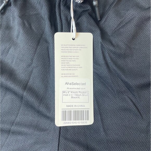 AHA Selected Men's Black Kinetic Pocket Running Shorts Sz XL - NWT - Picture 4 of 8